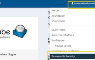 Webmail cambiar contraseña de correo